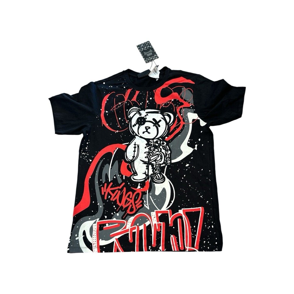 MENS XLARGE SUPER MASSIVE LTD ED BLACK/MULTI/SILVER BEAR T-SHIRT - NWT
